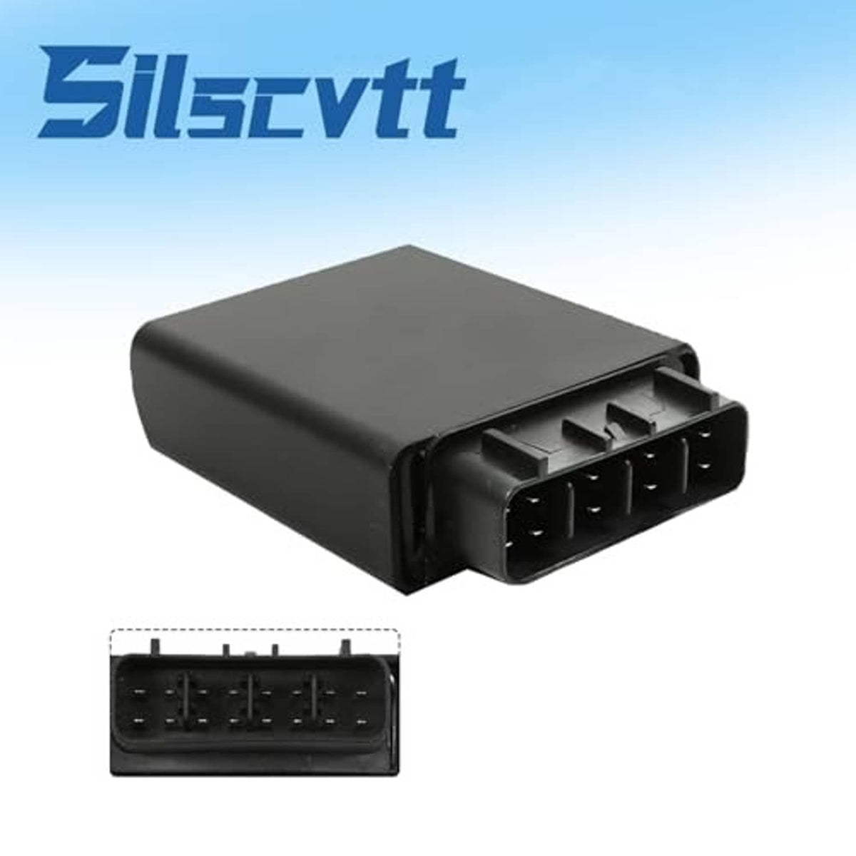 Black CDI ignition control box showing the front multi-pin connector detail on housing.