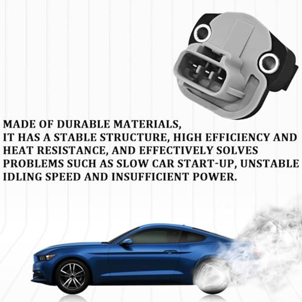 Throttle position sensor with gray 3-pin connector and black mounting bracket