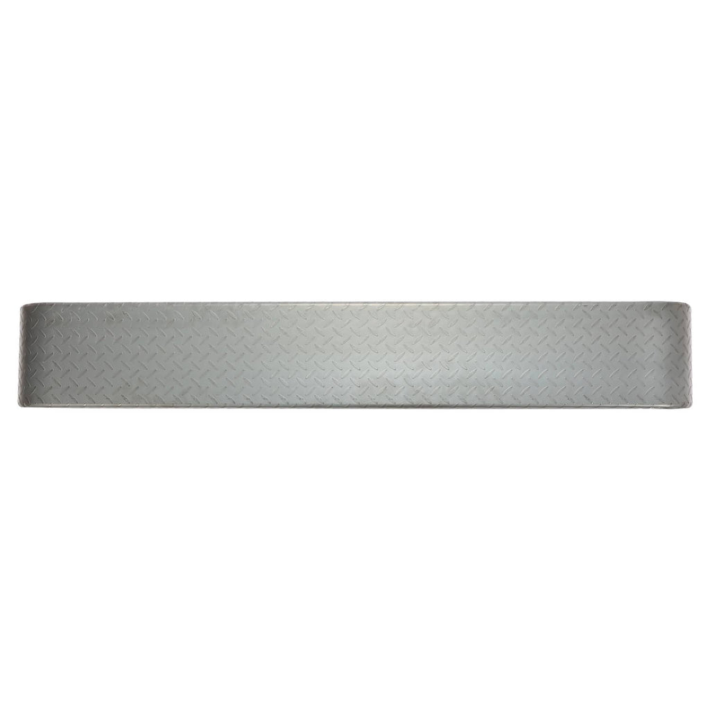 Steel diamond tread trailer fender strip, silver-gray with textured surface