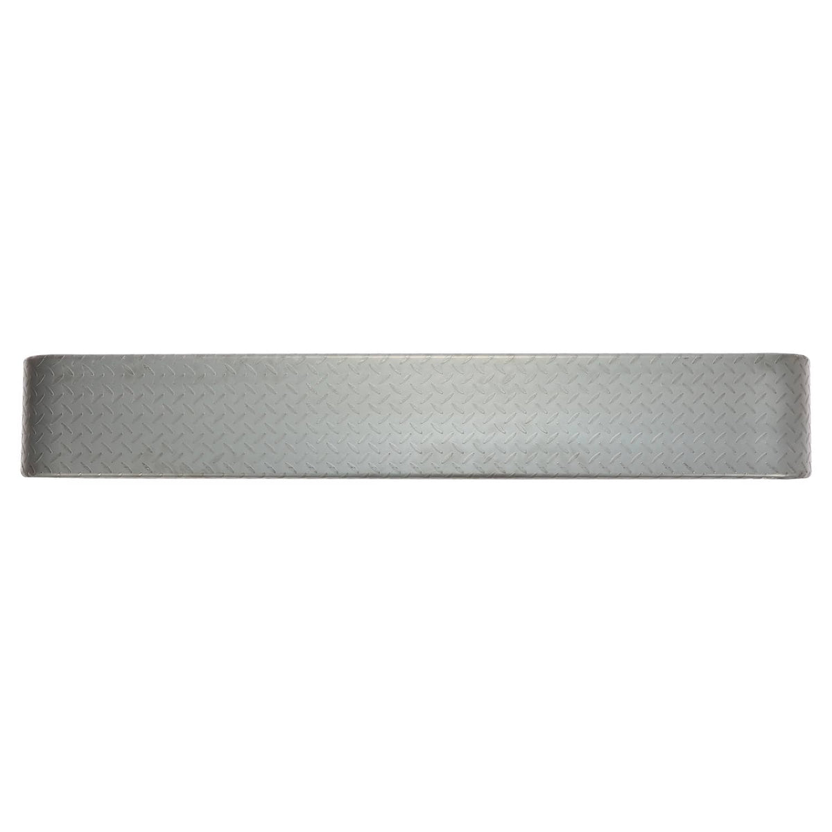 Steel diamond tread trailer fender strip, silver-gray with textured surface