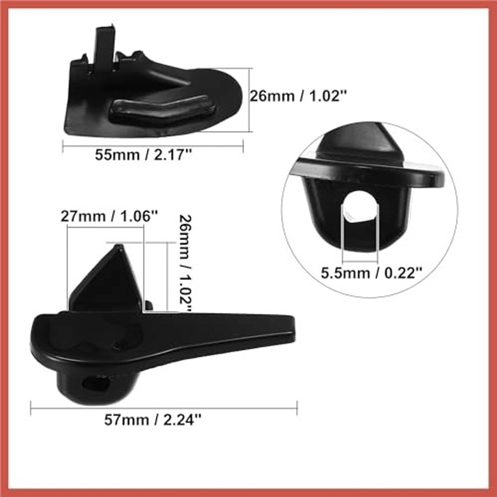 Black tire changer demount head plastic insert, single piece with mounting tab