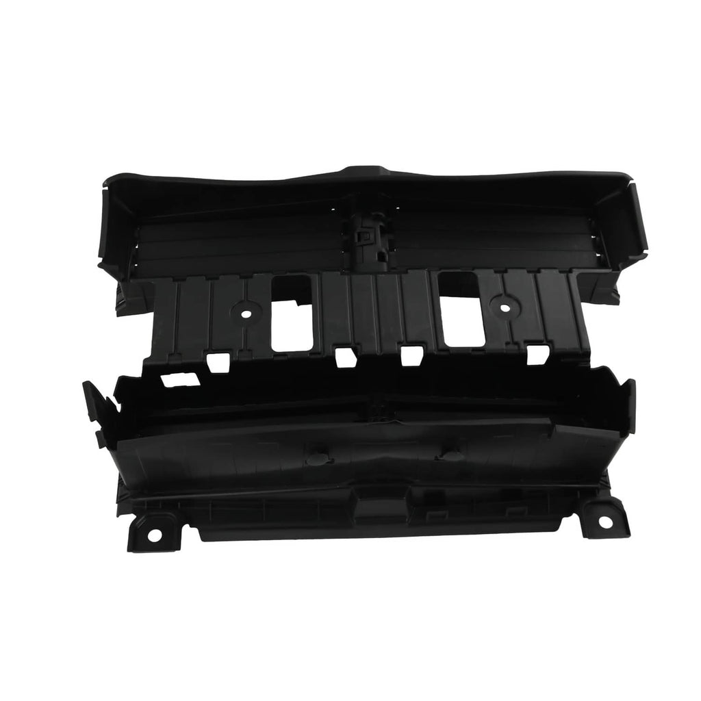 Radiator shutter assembly housing with motor, black plastic cover and mounting holes