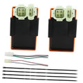 6-pin AC CDI ignition box replacement, black housing with orange side trim and multi-pin connector