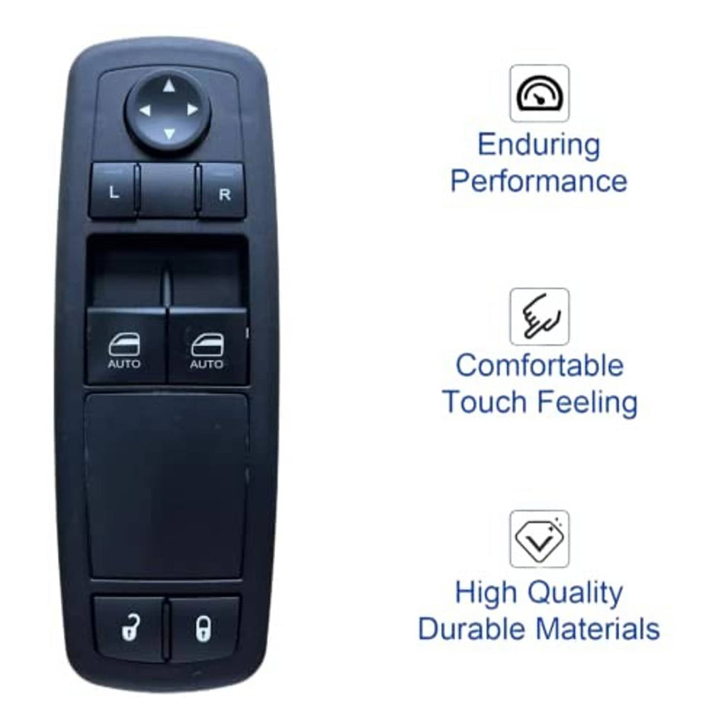 Dark blue power window master switch with left/right arrows, lock, and AUTO buttons