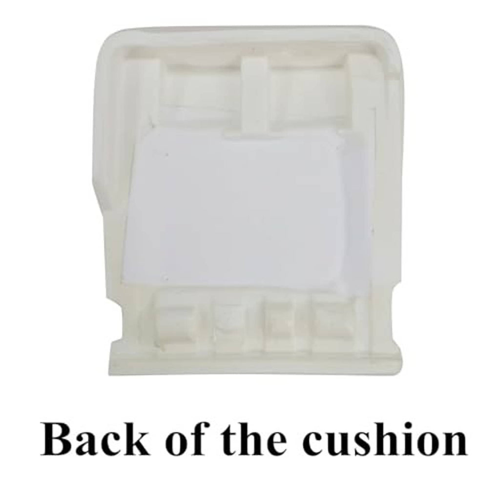 Off-white seat cushion foam pad back side with molded retaining supports