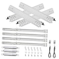 Grill burner tube replacement kit with crossover bars, screws, and mounting hardware