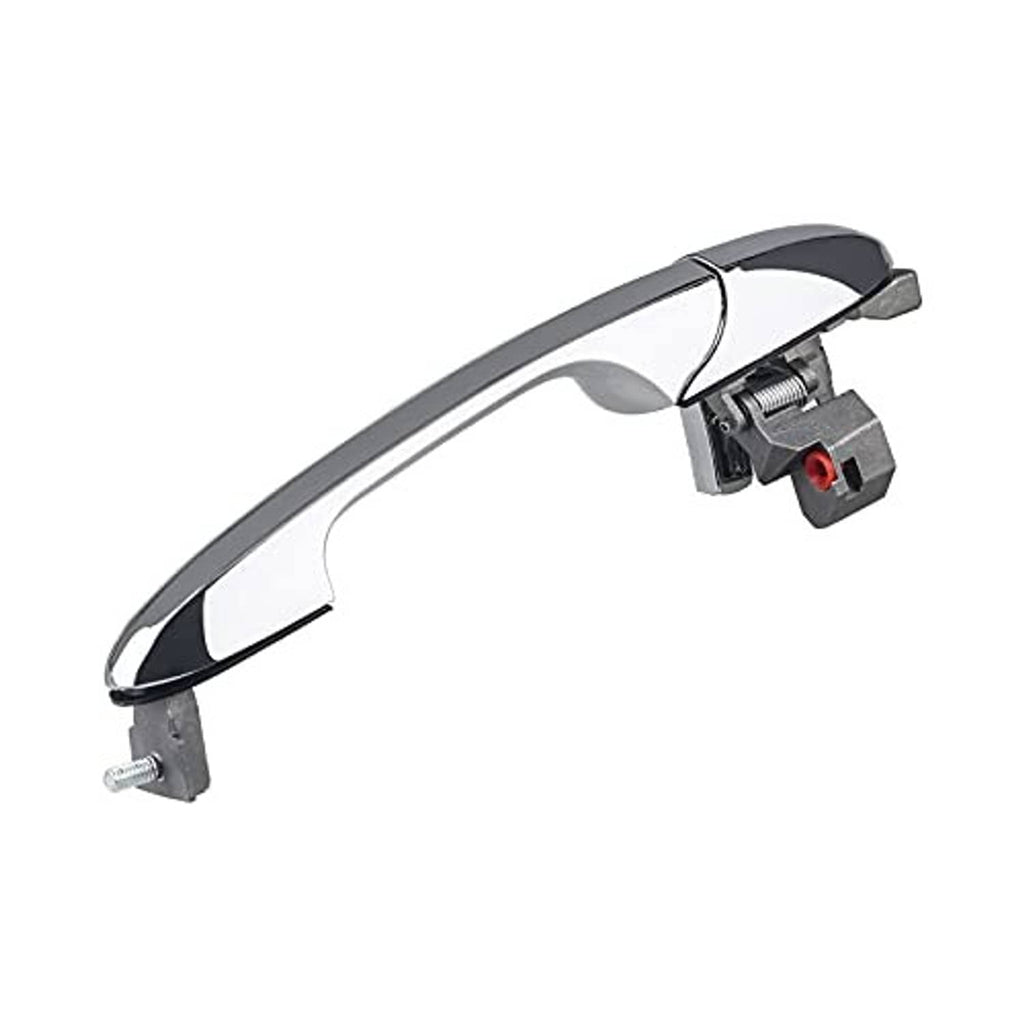 Front right chrome exterior door handle with attached latch and mounting screws