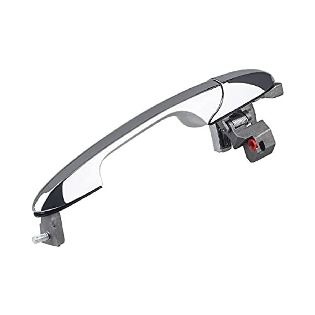 Front right chrome exterior door handle with attached latch and mounting screws