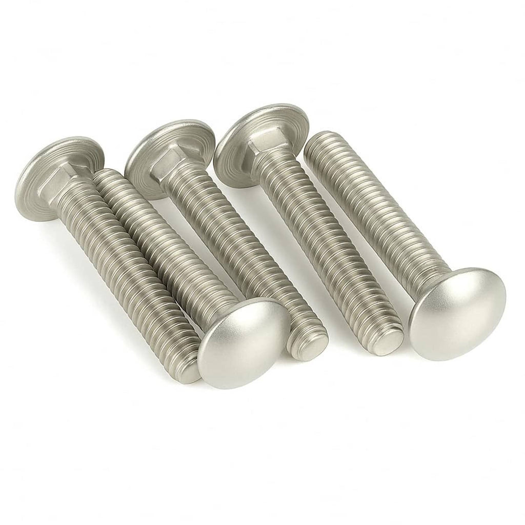 Set of IMSCREWS stainless carriage bolts with domed heads, silver 1/4-20 x 3/4
