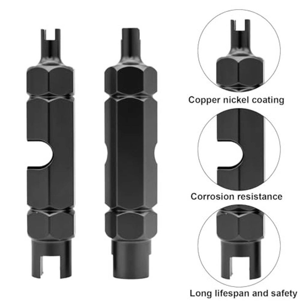 Black Presta valve core removal tools with hex ends, 2-pack