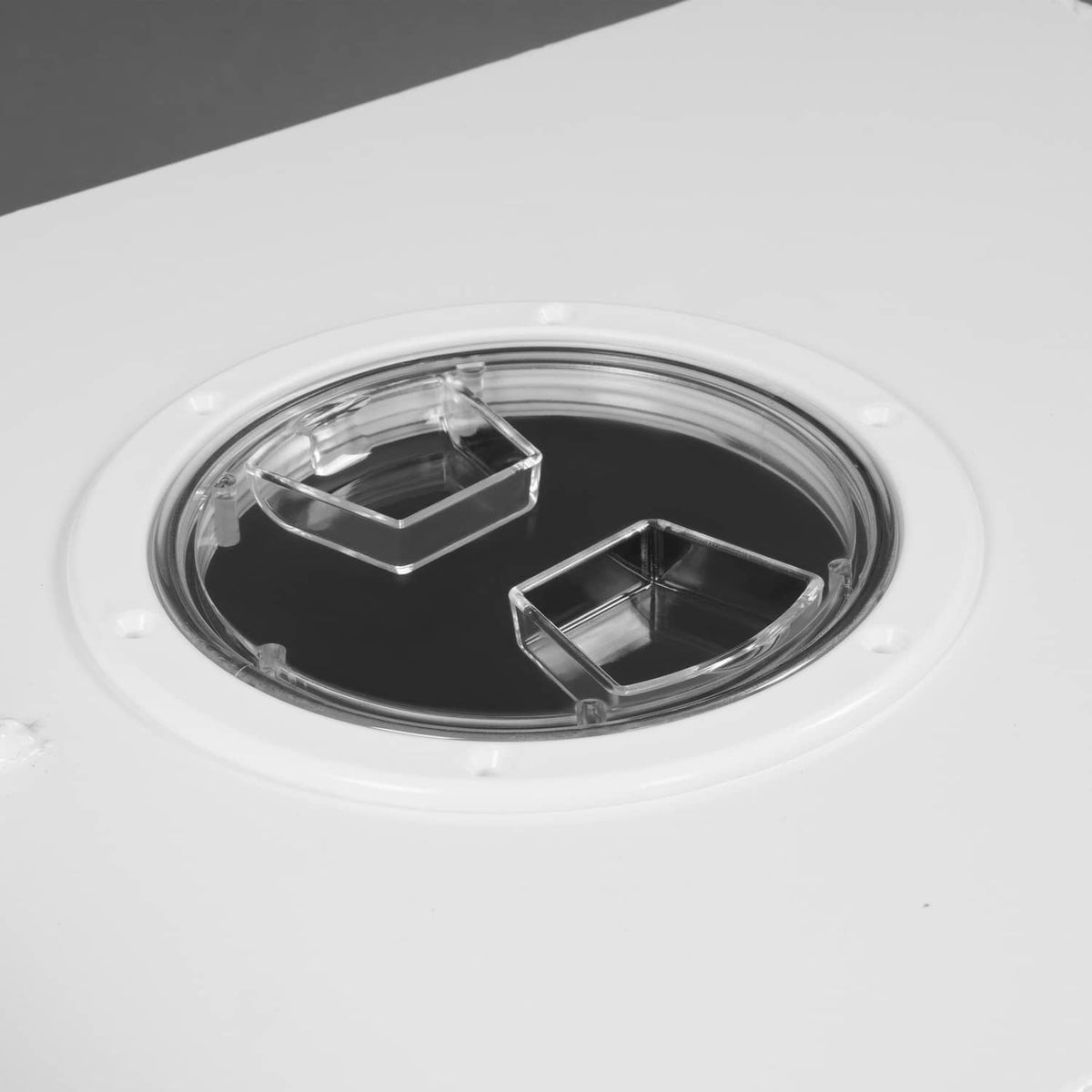 Outboard single-engine bracket mount plate with recessed bracket openings