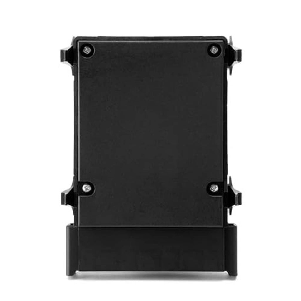 Power seat switch control module back panel with mounting points and screws