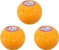 3 orange perforated odor eliminator balls with red logo tops