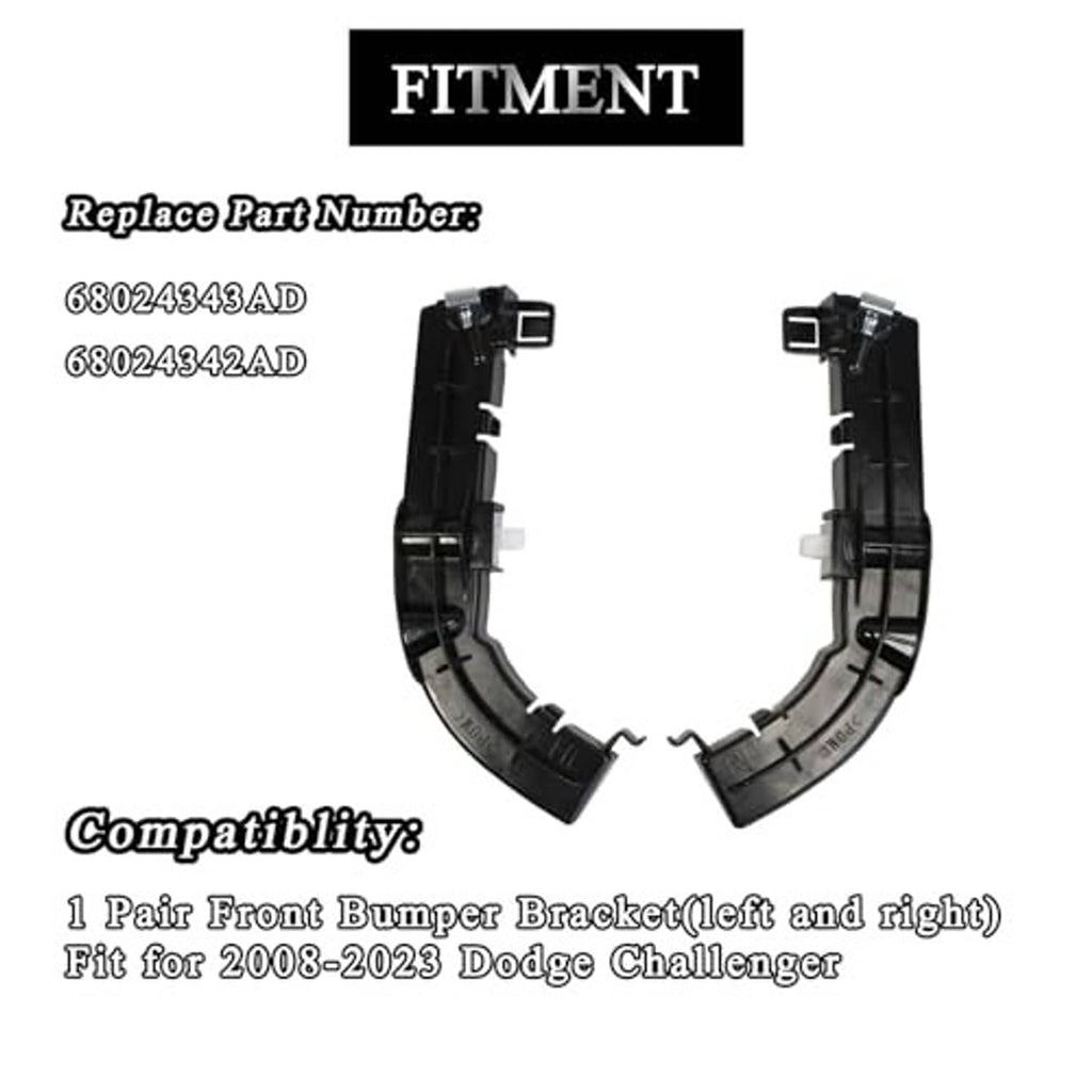 Front bumper bracket pair showing black curved supports and white alignment tabs.