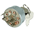 Ignition starter switch with two keys, silver housing and terminal pins