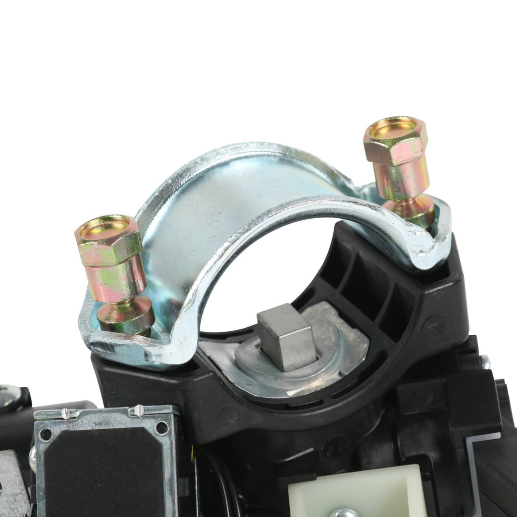Ignition lock switch assembly close-up of metal mounting ring and key cylinder