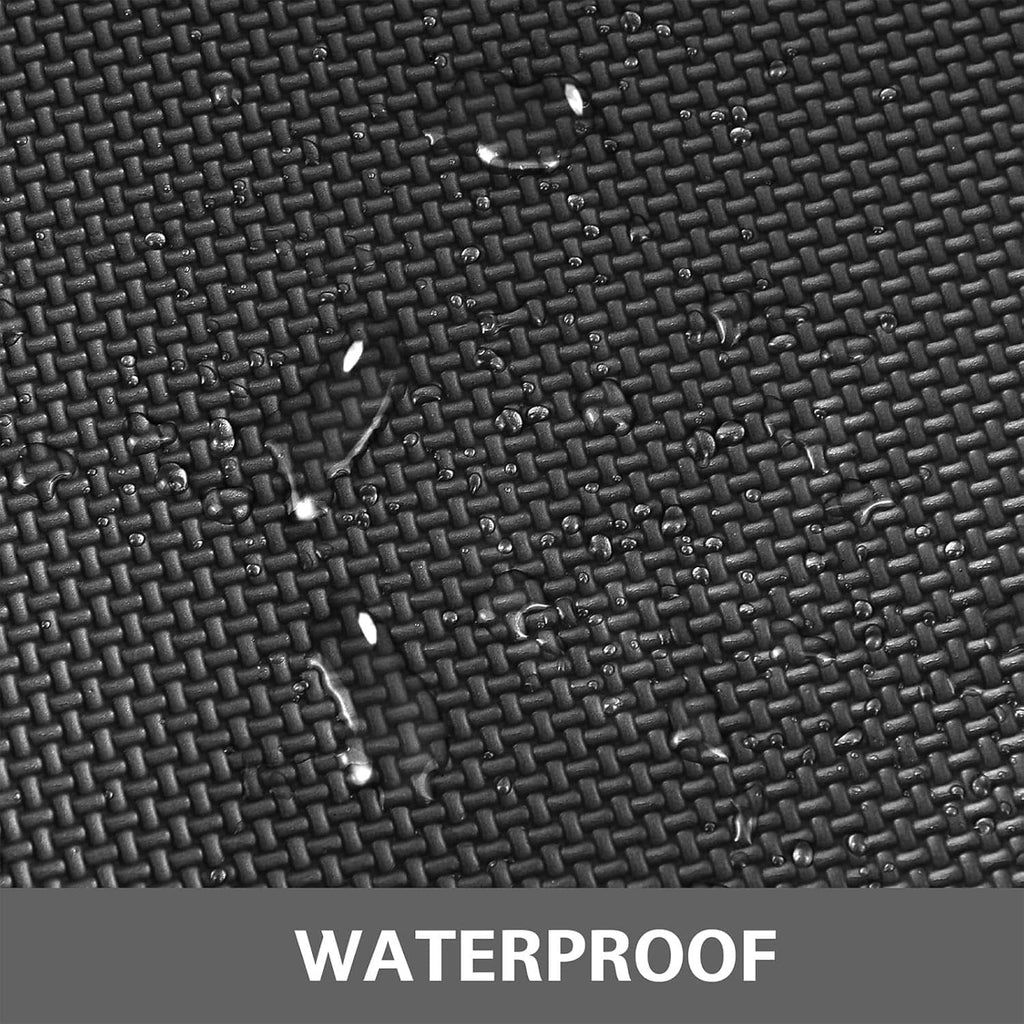 Black textured kneeling pad with carry handle cutout, waterproof foam cushion