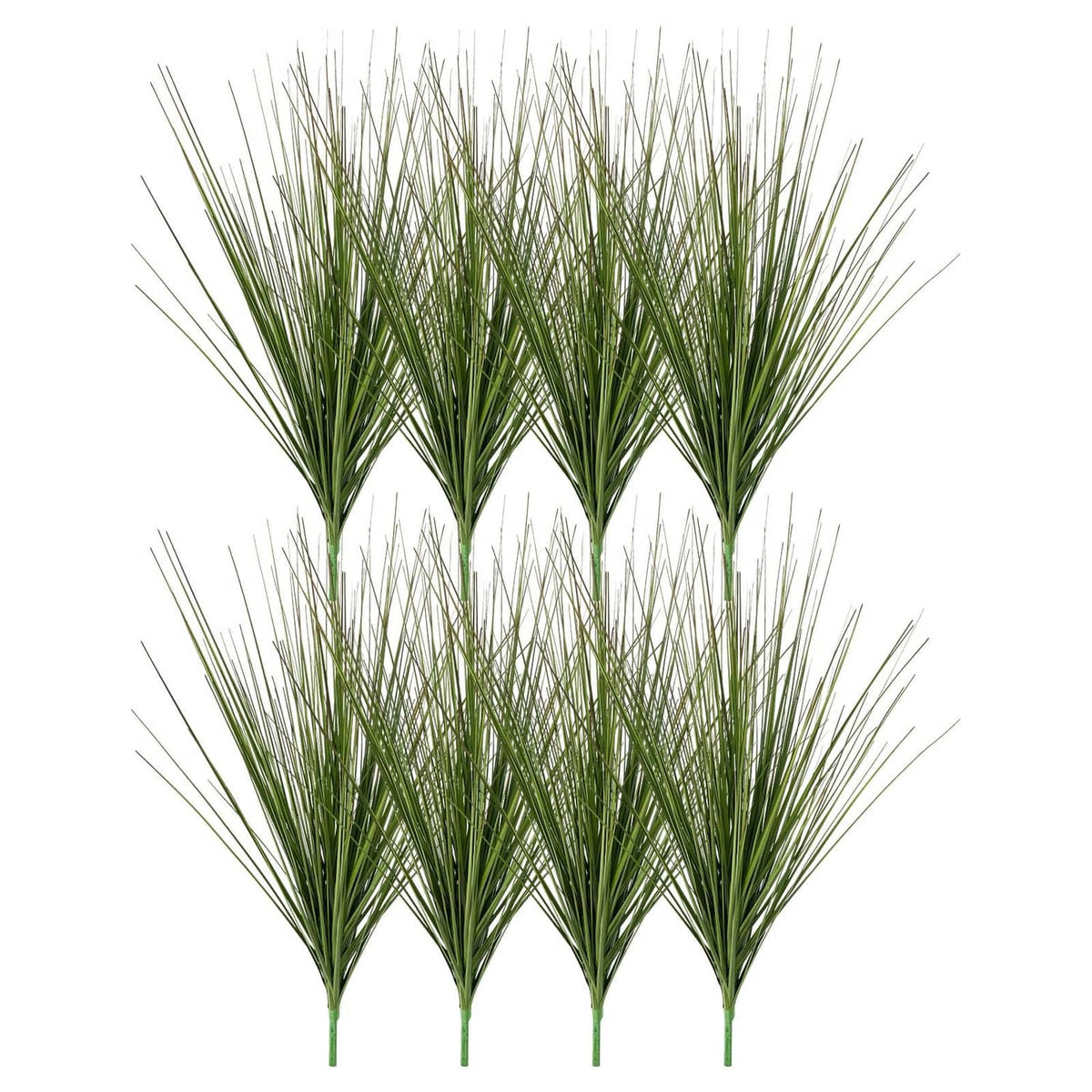 Artificial onion grass plant arrangement with multiple green bunches