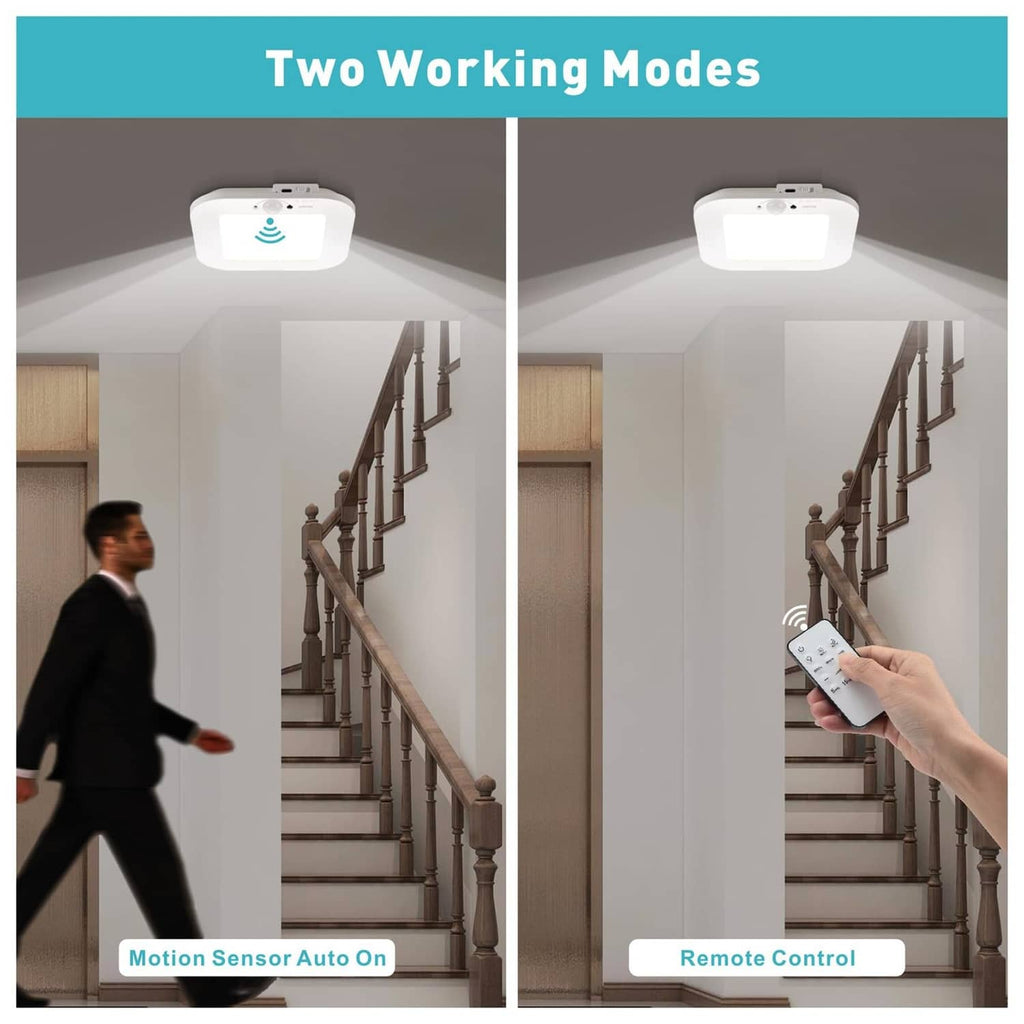ANOTEK motion-sensor ceiling light with auto-on and remote control