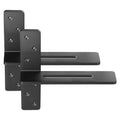 Matte black heavy-duty floating shelf brackets, two-piece set with mounting holes
