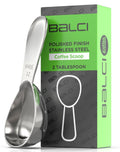 Stainless steel coffee scoop, 2-tablespoon measure, polished finish