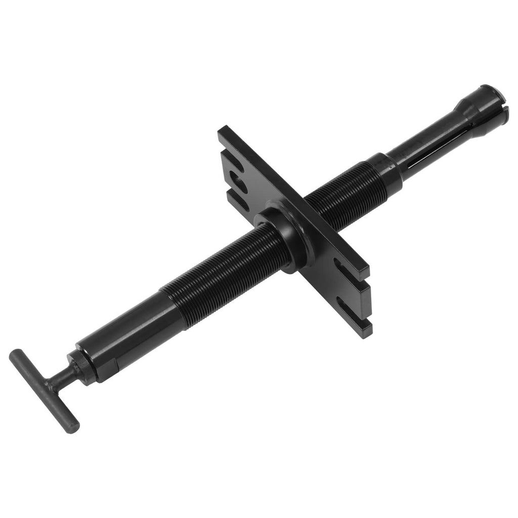 Black puller assembly with threaded shaft and fork-style alignment bracket