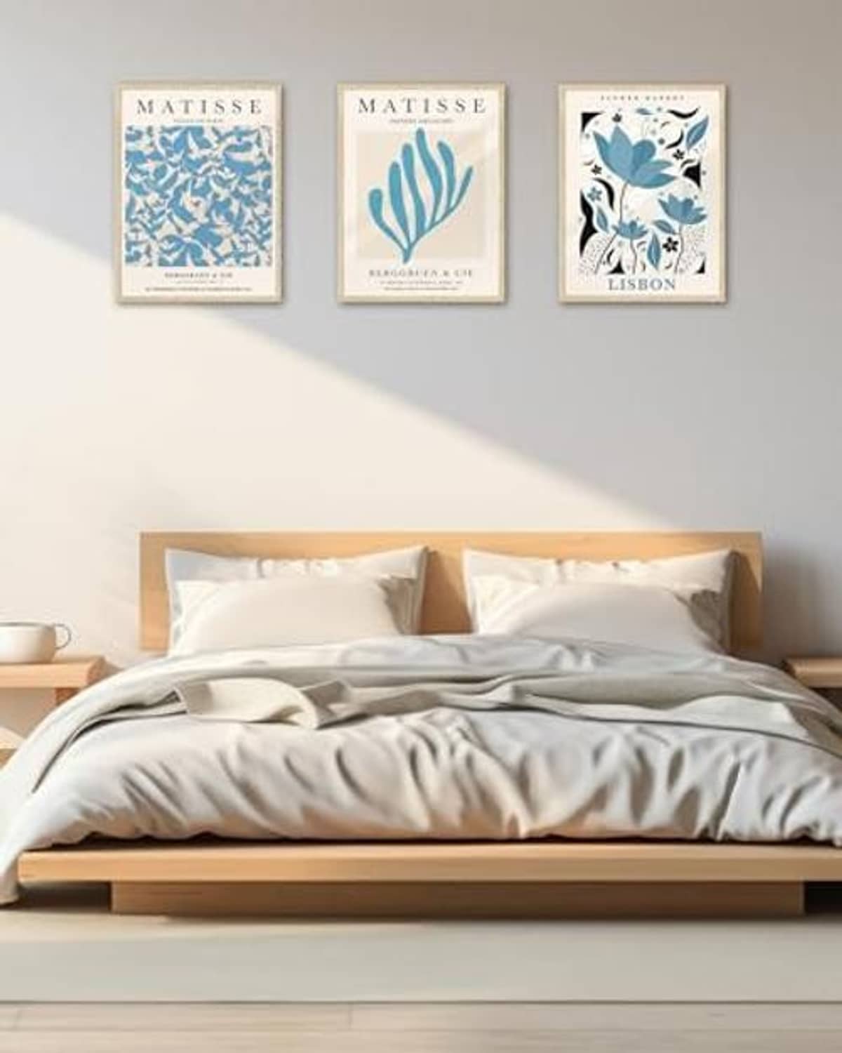 Natural oak picture frame set, 12x16 in, no-mat look for wall art