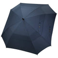 Navy blue 68-inch square vented golf umbrella with wind vents and straight handle