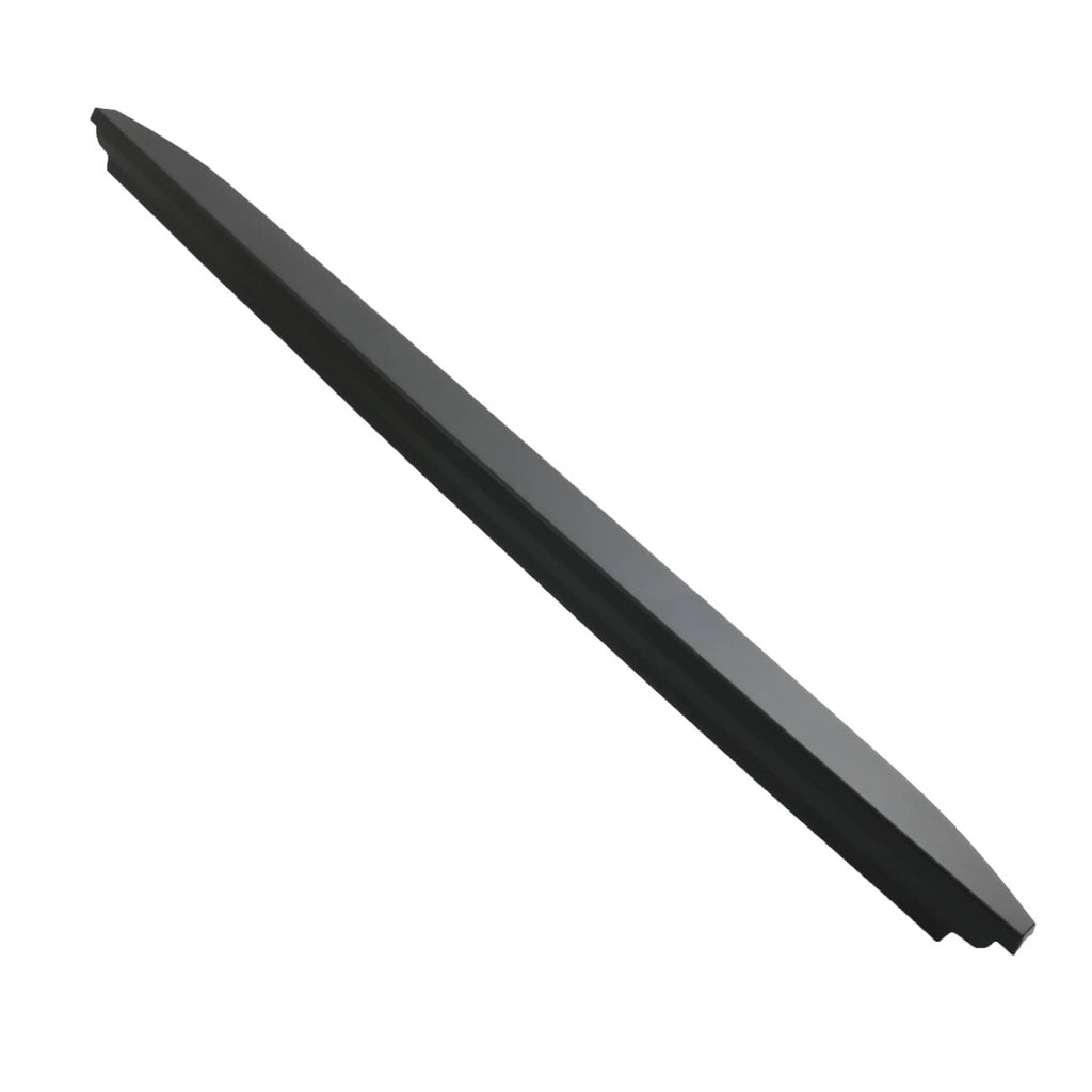 Black rear tailgate bed cap molding trim piece for pickup truck
