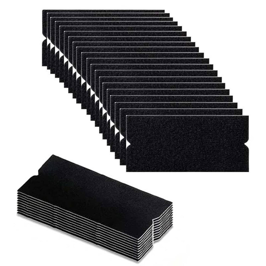 Black felt replacement strips with adhesive backing, stacked and fanned