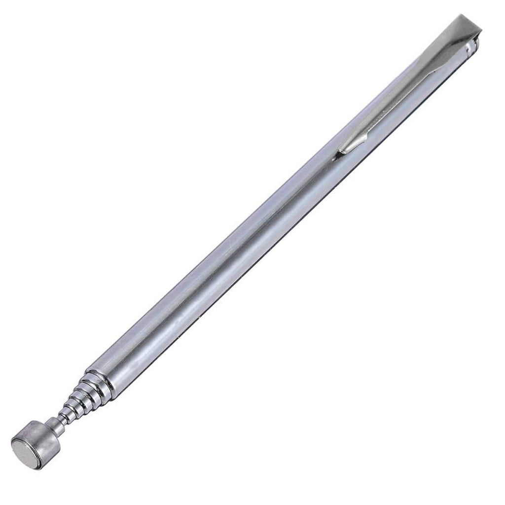 Extendable metal magnetic pick-up tool with sliding sections and magnet tip