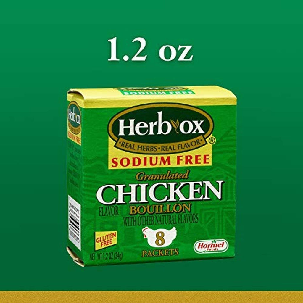 Herb-Ox sodium free granulated chicken bouillon box, 1.2 oz, 8 packets