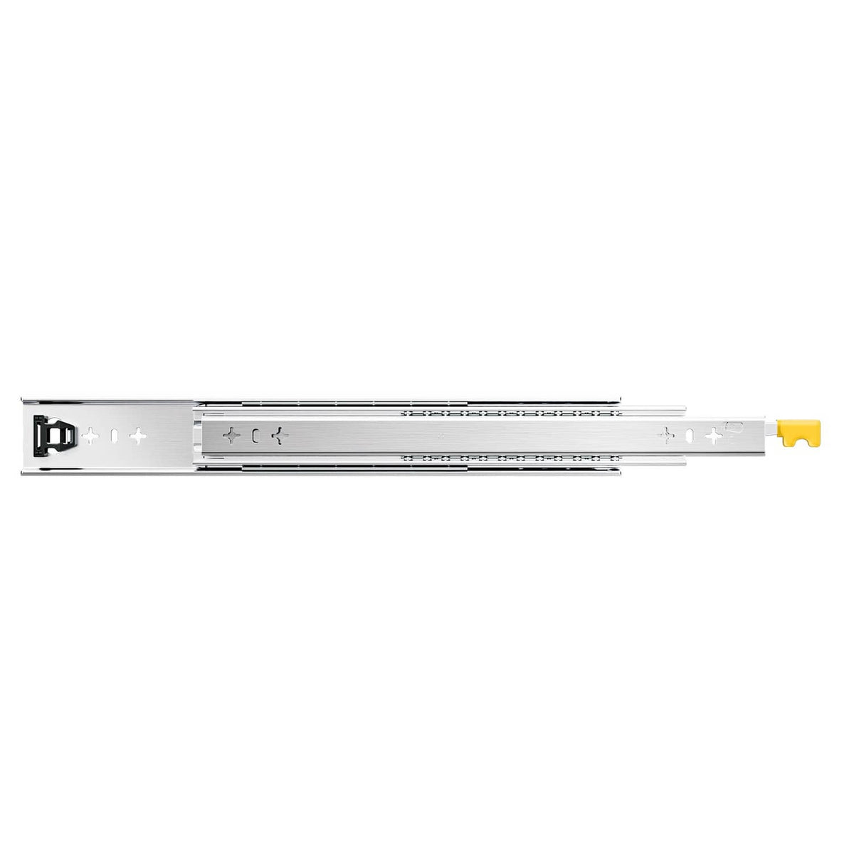 Heavy-duty ball-bearing drawer slide rail with soft-close track and release tab