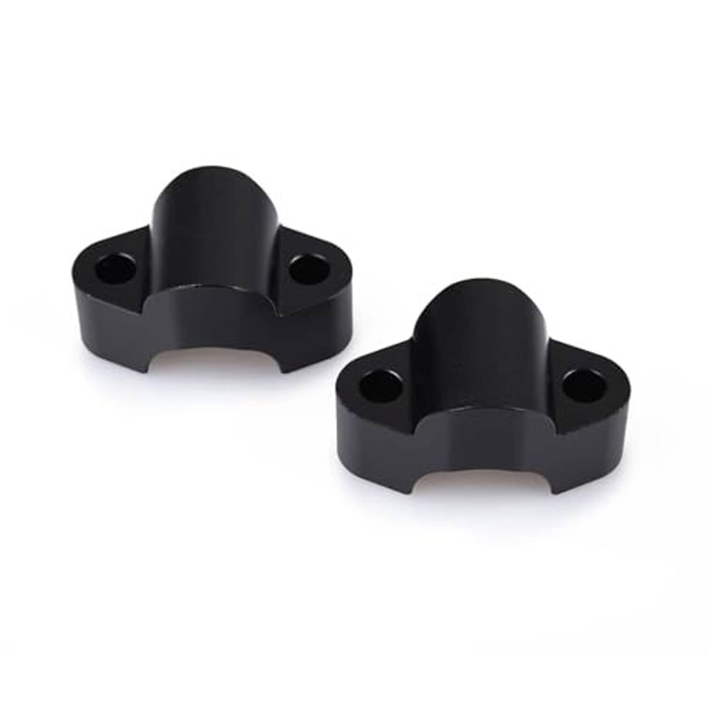Black handlebar riser clamp blocks, two-piece U-shaped brackets with holes