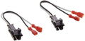 Metra speaker wiring connector harness with black cables and red end plugs