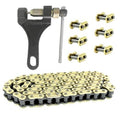 428 roller chain breaker tool with gold chain and extra connecting pins