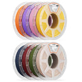 1.75mm PLA filament spool set, multicolor reels with orange, purple, pink, yellow