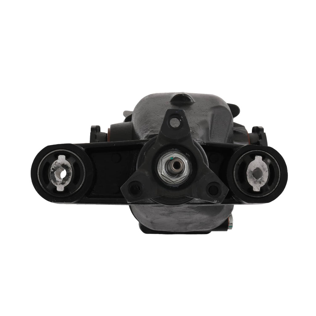 Rear differential carrier assembly underside view with two bushings and bearing housing