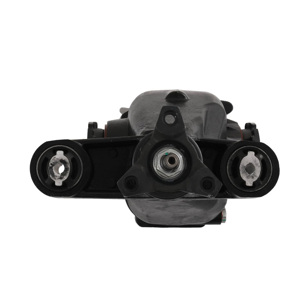 Rear differential carrier assembly underside view with two bushings and bearing housing