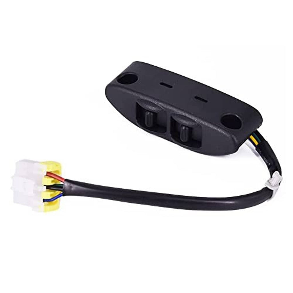 Power seat switch assembly with wiring harness and two-pin connector, dark gray