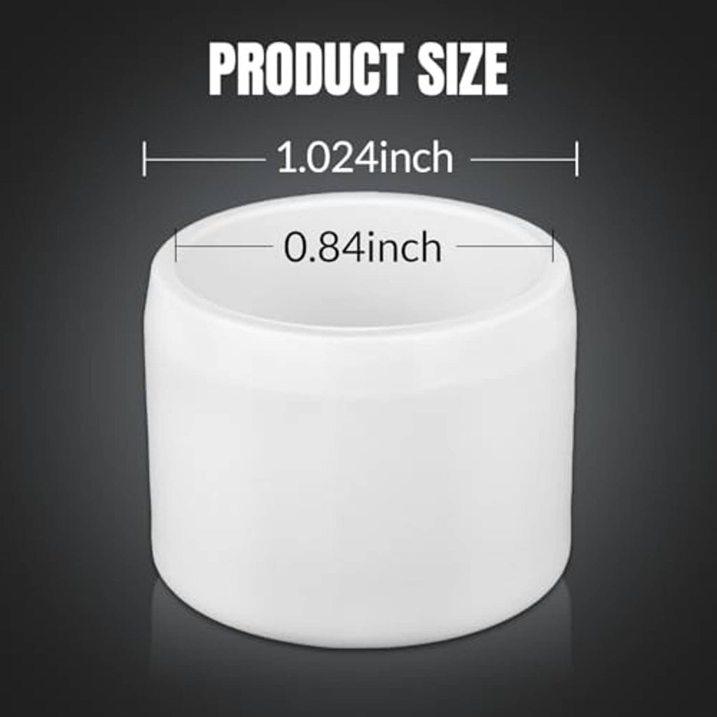White PVC pipe end cap with flat rim and hollow cylinder opening