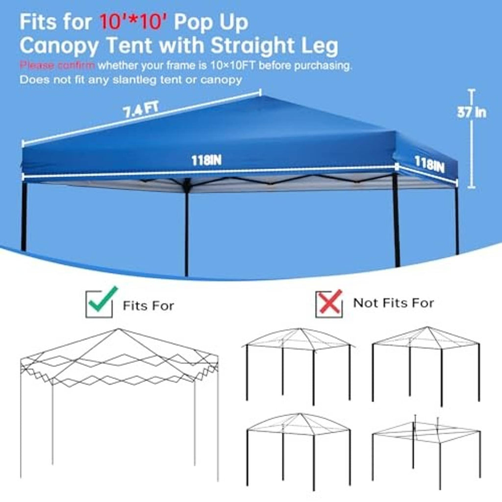 Blue replacement canopy top designed for a 10x10 pop-up tent