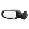 Left driver side rearview mirror with black textured housing and clear glass