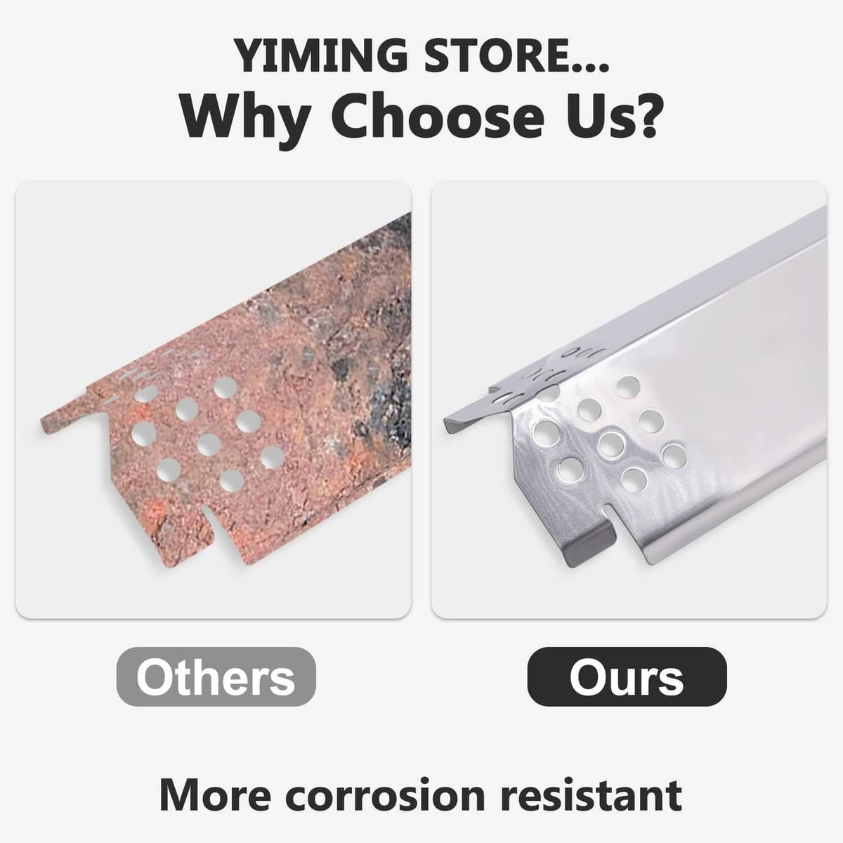 Stainless steel heat plates comparison showing more corrosion resistance than other plates