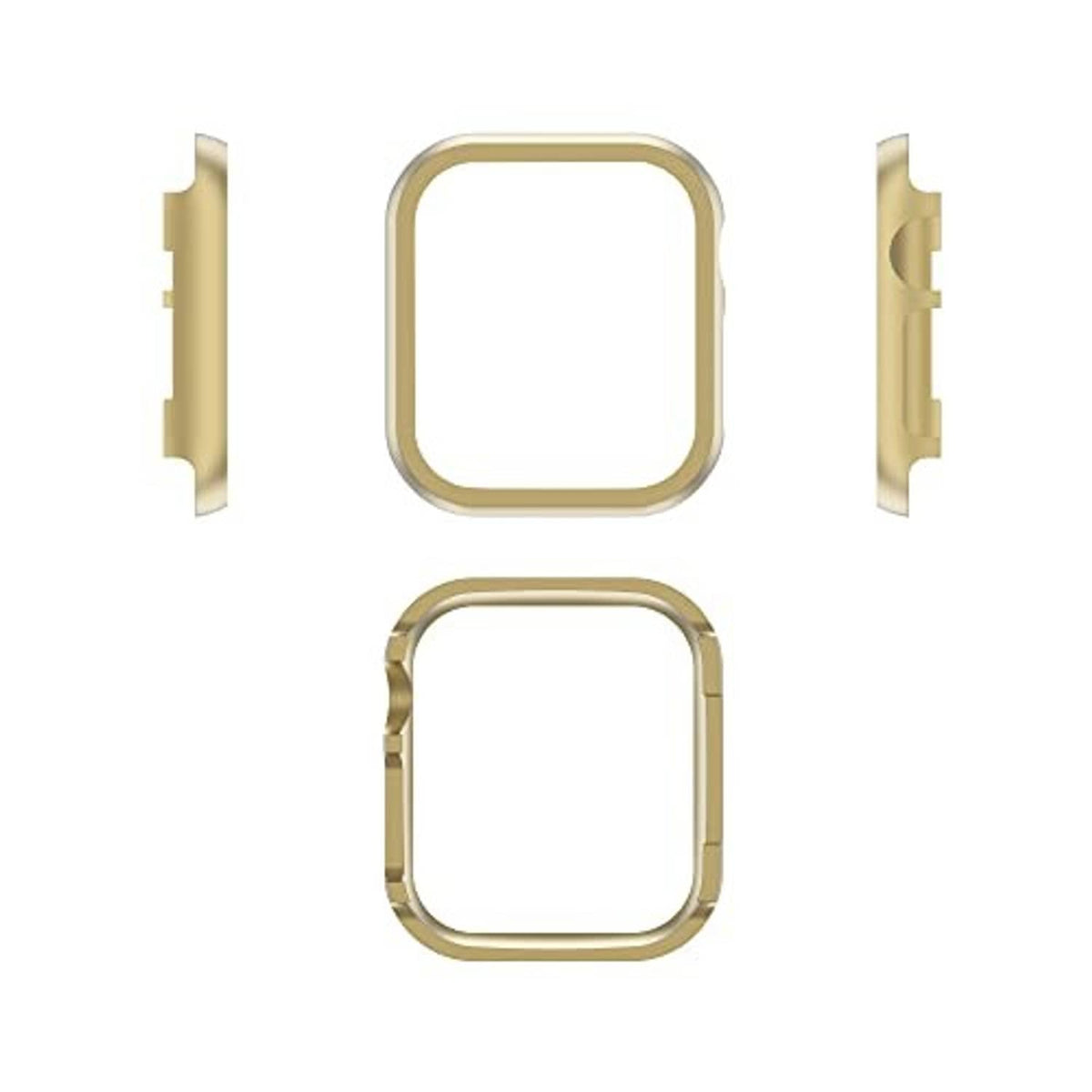 Gold aluminum Apple Watch 38mm bumper case kit with front and side protective frames