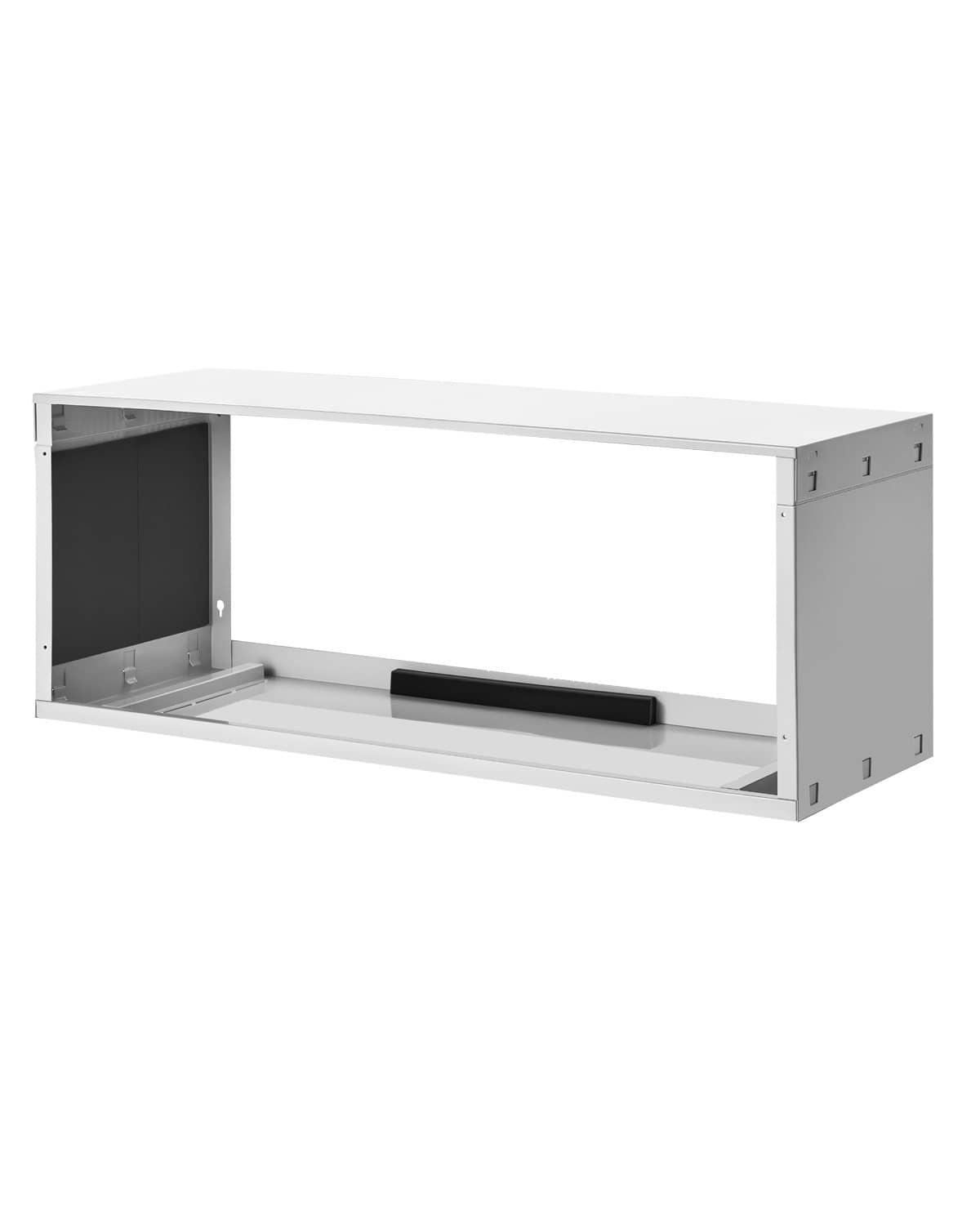 42-in white through-the-wall AC sleeve frame, open interior with black insert