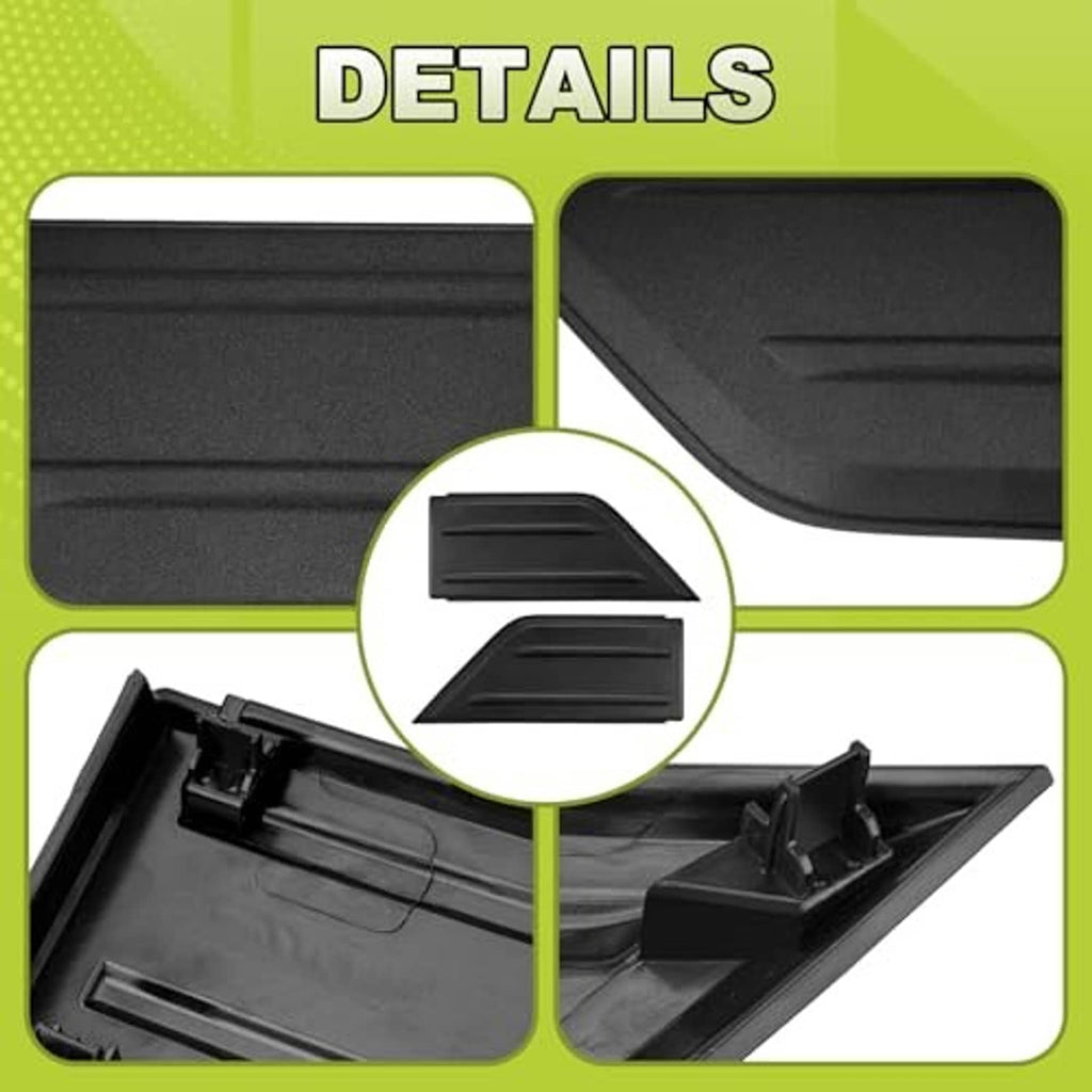 Close-up of black bumper guard cover insert with textured ridges