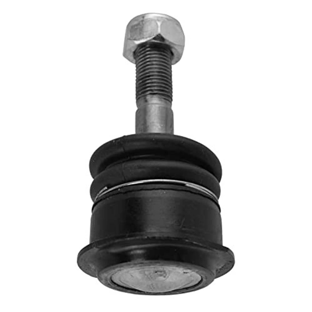Front upper ball joint with black boot and silver stud with hex nut
