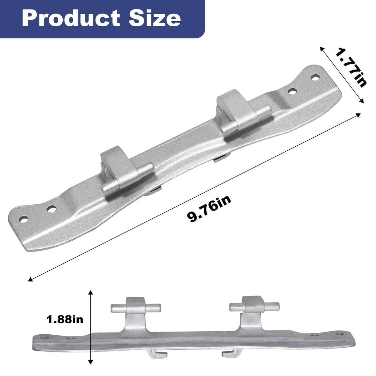 Metal door hinge bracket dimensions, mounting plate with two hinge pins