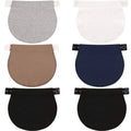 Maternity pants waist extender set, knit fabric in gray, white, brown, navy, and black